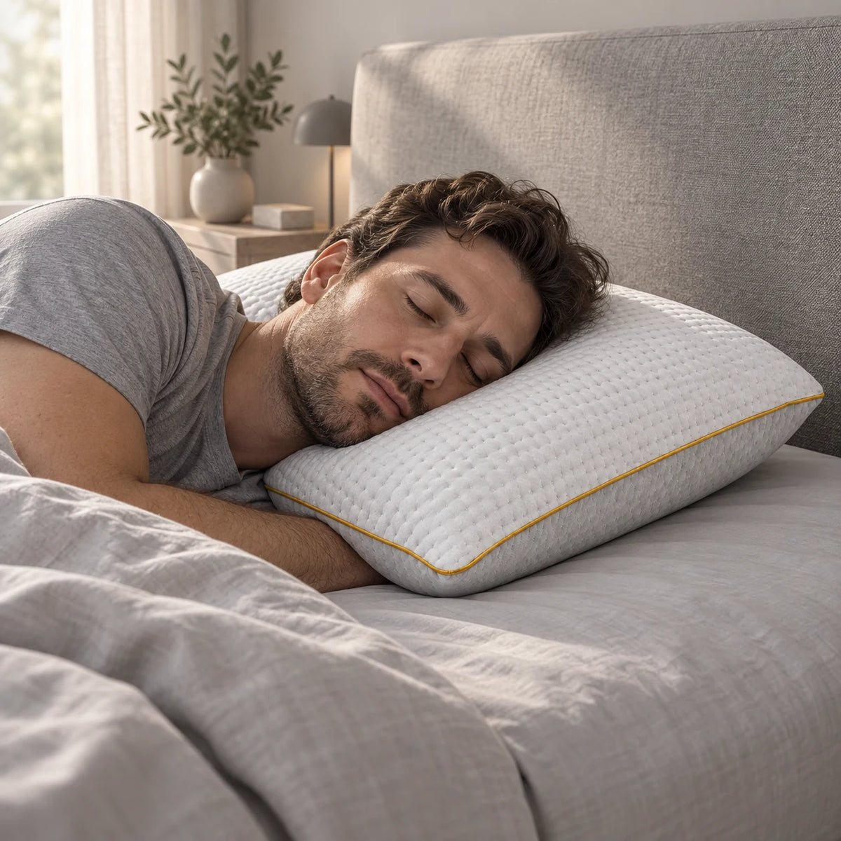 Mr. Pillow Visco Flexy Antistres yastık yatak odası görünümü