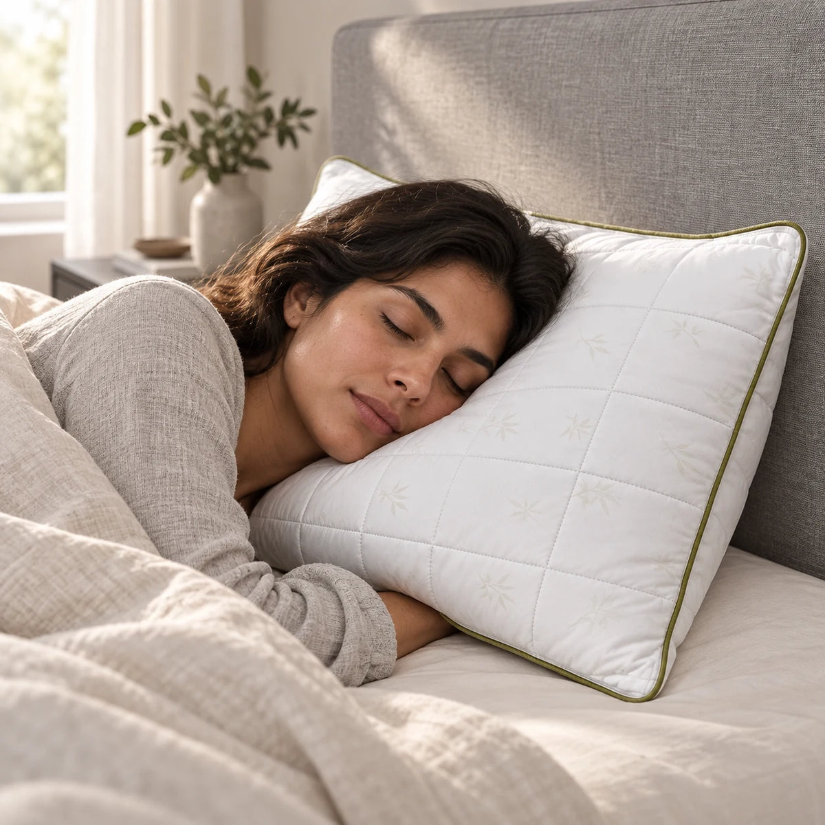 Mr. Pillow Bambu yastık yatak odası görünümü