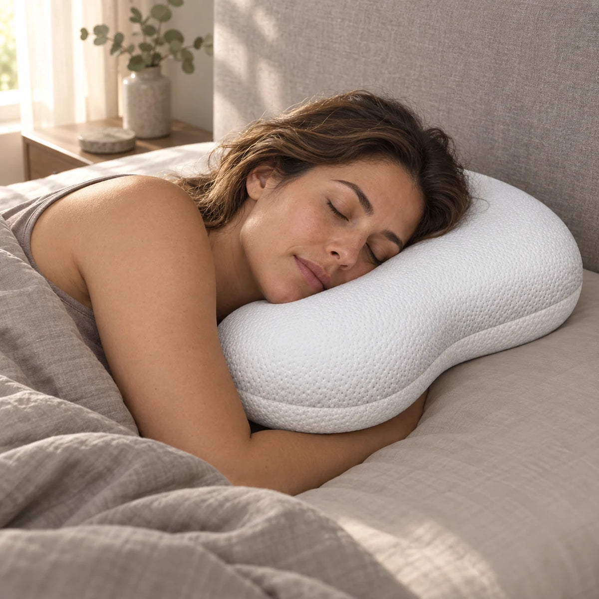 Mr. Pillow Visco Beans yastık yatak odası görünümü